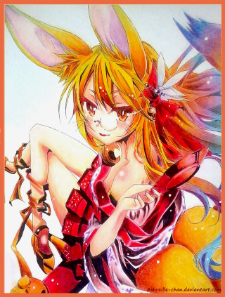 Woman bunny ears tail fruit - furry free wallpaper