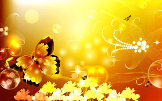 Yellow black butterfly flowers bubbles - felipe seade free wallpaper