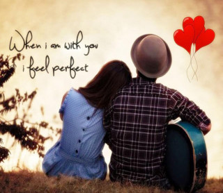 Couple hill guitar heart balloon 2 - a couple sitting free wallpaper