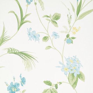 Blue flowers green leaves white 2 - green leaf free wallpaper