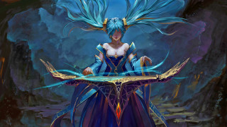 Blue hair blue dress sword - blue hair free wallpaper