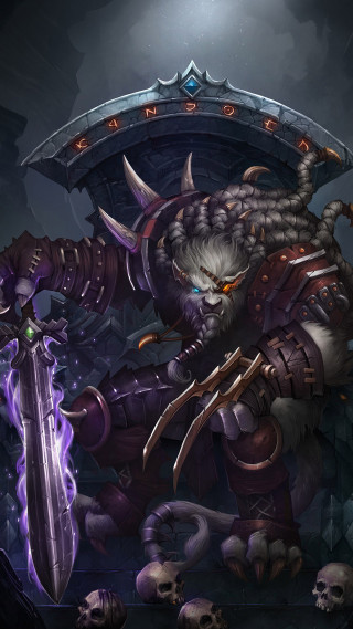 Demonic creature sword skull back - league of legends concept art free wallpaper