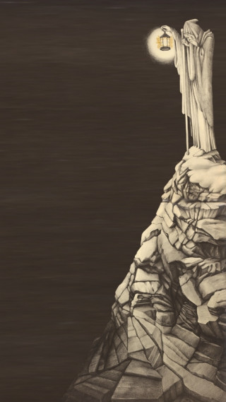 Person standing rock cliff light - david alfaro siqueiros free wallpaper