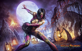 Woman costume dancing full moon - full free wallpaper