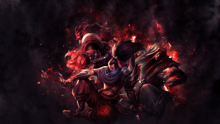 People dark red black smoke - behind them free wallpaper
