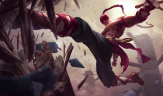 Man red outfit flying sword - a red outfit free wallpaper
