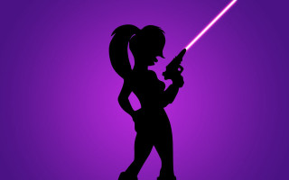 Girl silhouette gun lightsaber purple - solo free wallpaper