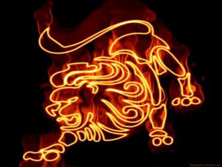 Neon lion dark tail spread - its tail free wallpaper