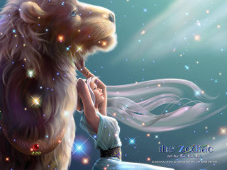 Woman brushing lion teeth stars - a painting of a woman free wallpaper