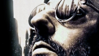 Man beard glasses window city - digital painting free wallpaper