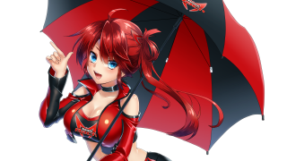 Woman red outfit umbrella pointing - a red outfit holding free wallpaper