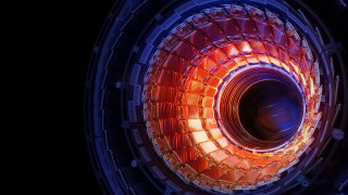 Large metal object bright light - center piece free wallpaper