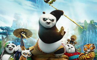 Panda bear riding rock bamboo - a rock free wallpaper