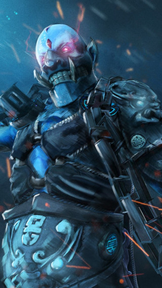 Futuristic character suit gun lightsaber - league of legends concept art free wallpaper