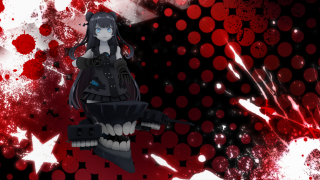 Girl gun red background stars - a gun free wallpaper