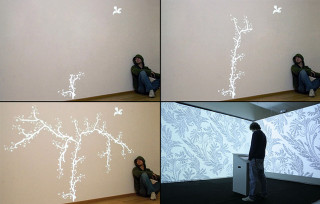 Man sitting floor wall tree - interactive free wallpaper