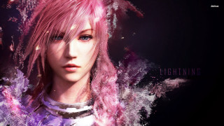 Girl pink hair black background - lightning free wallpaper