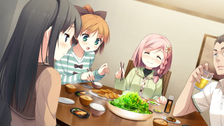 Group eating drinking talking woman - the woman free wallpaper