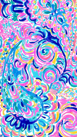 Colorful painting swirls bubbles surface - vibrant color line free wallpaper