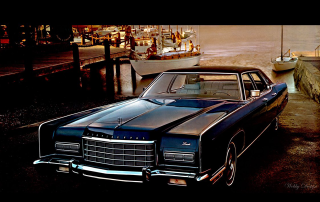 Black car dock boats night - a black car free wallpaper