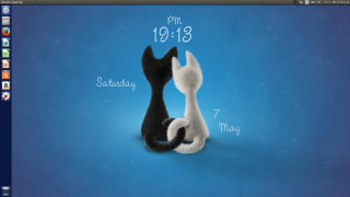 Computer screen cat date - dark background free wallpaper