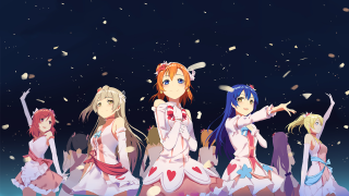 Anime girls dark sky falling - a person holding free wallpaper
