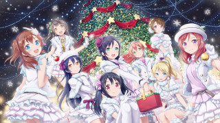 Girls white dresses christmas tree - an album cover free wallpaper