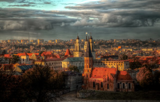City tall buildings cloudy sky 2 - gothic free wallpaper for desktop
