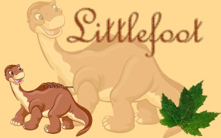 Dinosaur leaf stillfoot cartoon image - a storybook illustration free wallpaper for desktop