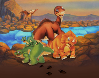 Dinosaurs rocky area river background - a rocky area free wallpaper