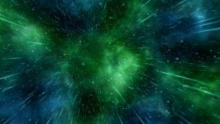 Green blue space stars dust 2 - free new year wallpaper