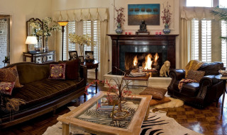 Living room fireplace couch chair 5 - elbridge ayer burbank free wallpaper