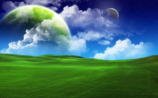 Green field blue sky clouds 40 - a green field free wallpaper