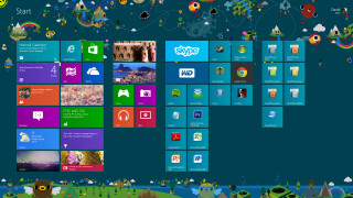 Large blue screen windows tree - naive free wallpaper