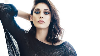 Woman blue eyes black top 4 - de stijl free wallpaper
