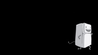 Cartoon refrigerator with face arms - leg free wallpaper