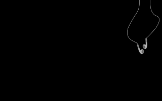 Black white earbuds headphone outline - minimalism free wallpaper