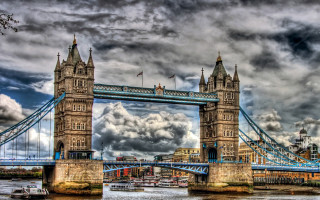 Gothic bridge tower sunset cityscape - christopher wren free wallpaper