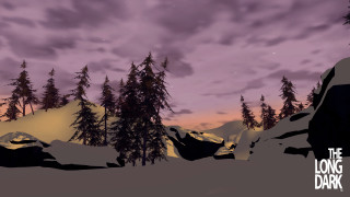 Snowy mountain purple sky trees 2 - bedwyr williams free wallpaper
