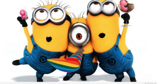 Minions rainbow doughnut fun colorful - cute free wallpaper