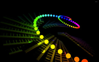 Colorful spiral lights dark black - a white circle free wallpaper