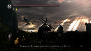 Knights dragon sky sun rays - a video game scene free wallpaper