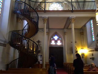 Church spiral staircase stained glass 2 - a church free wallpaper