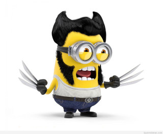 Cartoon minion scissors glasses mouth - his mouth free wallpaper