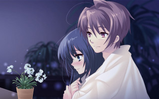 Couple hugging near plant potted 2 - a couple of people free wallpaper for desktop