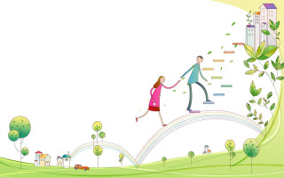 Man woman walking hill rainbow - the hill free wallpaper
