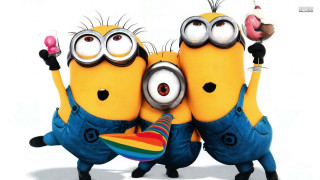 Minions rainbow donut cupcake three - the other hand free wallpaper