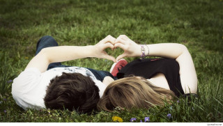 Couple heart hands grass flower - a flower in the background free wallpaper