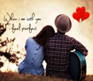 Couple hill guitar heart balloon 3 - a couple sitting free wallpaper