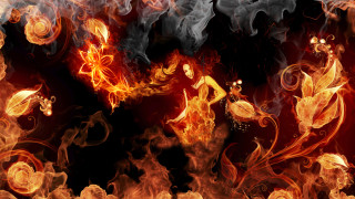 Fire woman dress embers flame - daphne mcclure free wallpaper